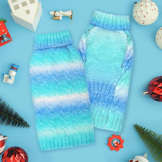 Dog Sweaters For Small Dogs Cute Gray Gradient Puppy Cat Sweaters Soft Warm Knitwear Turtleneck Pullover Small Dog Sweater Clothes Chihuahua Yorkie Maltese Dachshund Outfits Sphynx Cat Clothes
