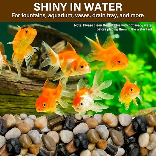 NUPICK 16lb Mix River Rocks for Outdoor Landscaping, 1-2 Inch Pebbles for Indoor Plants, Natural Polished Aquarium Gravel, Decorative Rocks for Succulent, Garden, Vases Fillers, Bird Baths