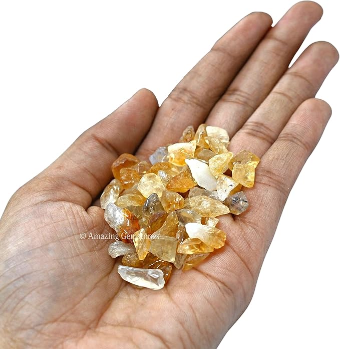Citrine Crystal Chips Aquarium Gravel Rocks, A Grade | Bulk Fish Tank Gravel, Small Tumbled Stone Chips and Tiny Crystals for Decoration