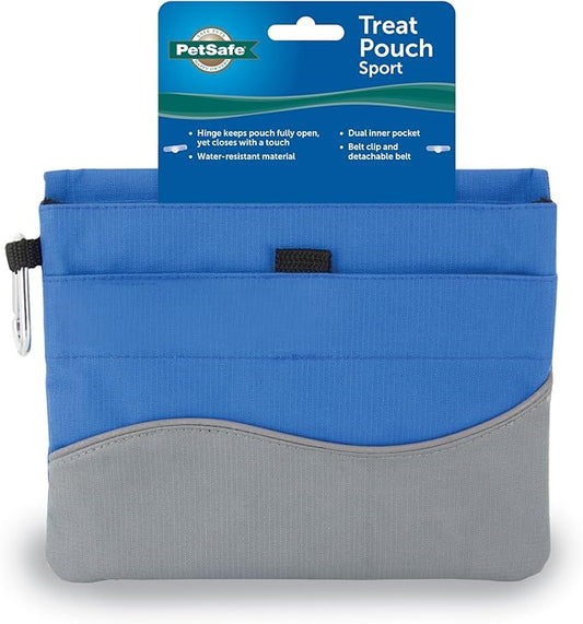 PetSafe Treat Pouch Sport - Easy Access Waterproof Treat Pouch for Daily Use - Convenient Phone & Keys Carry with Dual Inner Pocket & Front Storage Pocket - Adjustable Fit - Standard - Blue
