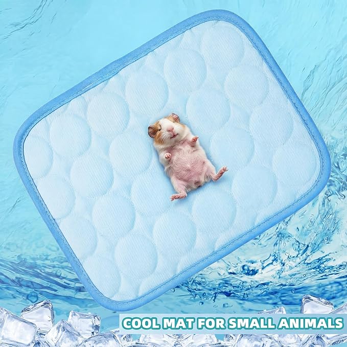 Jetec 3 Pcs Bunny Guinea Pig Beds Soft Bunny Mats Warm Guinea Pig Mat Small Animal Bed Pads Fleece Sleeping Pads for Indoor Rabbit Hamster Squirrel Hedgehog Chinchilla (Ice Silk,Summer,Pink)