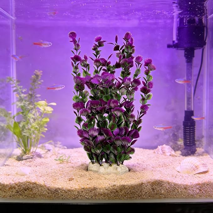 Tfwadmx Large 15 inch Aquarium Plants 2 Pcs Artificial Water Seaweed for Fish Tank Decor Plastic Plant for Betta Shrimp About