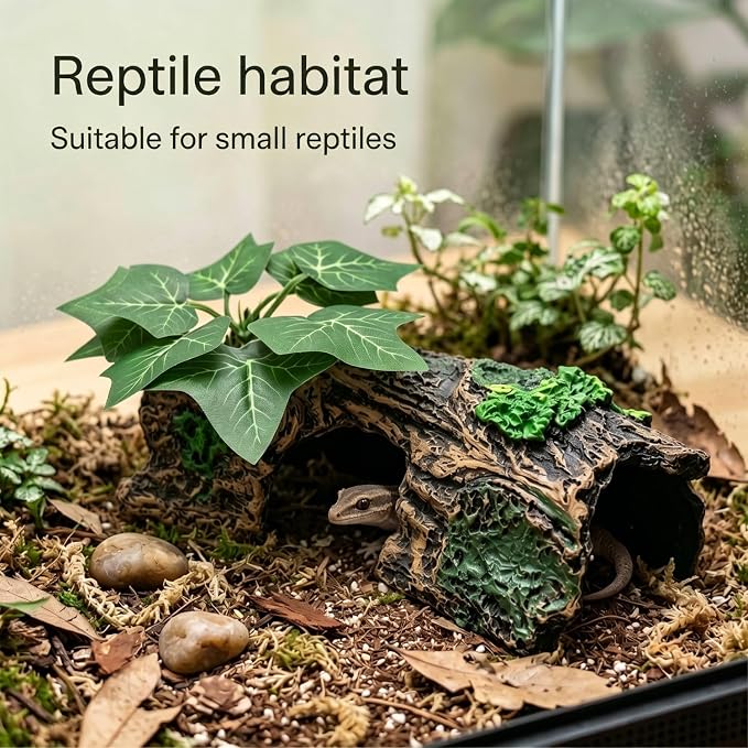 Aquarium Decor, Betta Fish Tank Accessories, Reptile Hide | Simulated resin hollow hideout gives small fish, shrimp and reptiles a cozy place to hide and rest