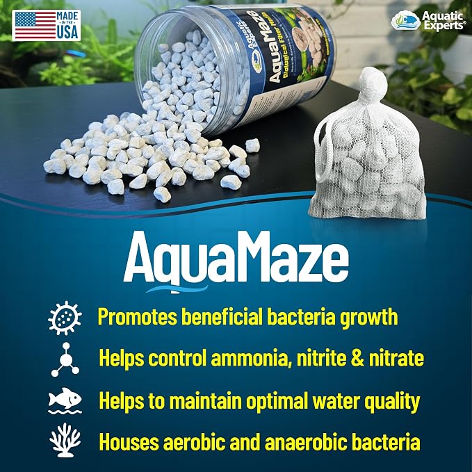 Aquatic Experts AquaMaze Aquarium Bio Media – 1L for Freshwater & Saltwater Tanks, Compatible with Canister, Sump & HOB Filters