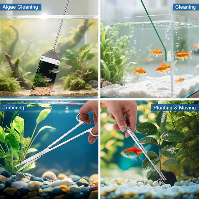 Aquarium Siphon Vacuum Cleaner Kit with Fish Net Ideal for Gravel Vacuum | Fish Tank Cleaner Kit for Aquarium Fish Tank Sand Cleaning and Water Change