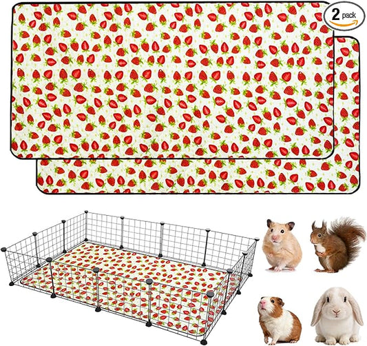 2 Pack Guinea Pig Cage Liners, Waterproof Reusable Guinea Pig Cage Liners,Waterproof Super Absorbent Pee Pads for Small Animals,36x48 inch 2pack