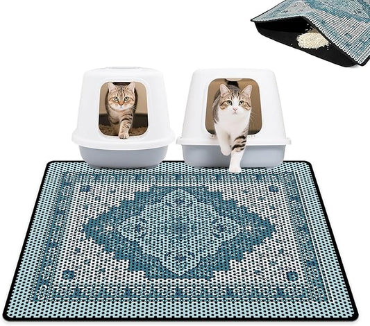 Cat Litter Mat 24"x29.5" Double Layer Waterproof Litter Box Mat Washable Litter Trapping Mat