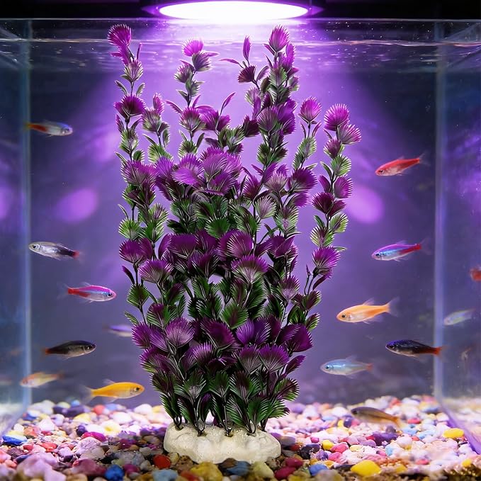 Tfwadmx Large 15 inch Aquarium Plants 2 Pcs Artificial Water Seaweed for Fish Tank Decor Plastic Plant for Betta Shrimp About