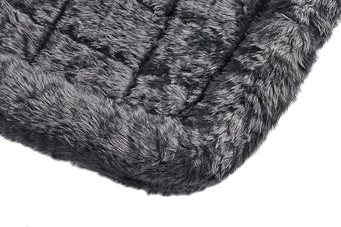 MidWest Homes for Pets QuietTime XS Dog Bed - Gray Faux Fur Bolster, Ultra-Soft and Machine Washable, Fits 22-Inch Crates and Carriers, for Small Dogs and Cats