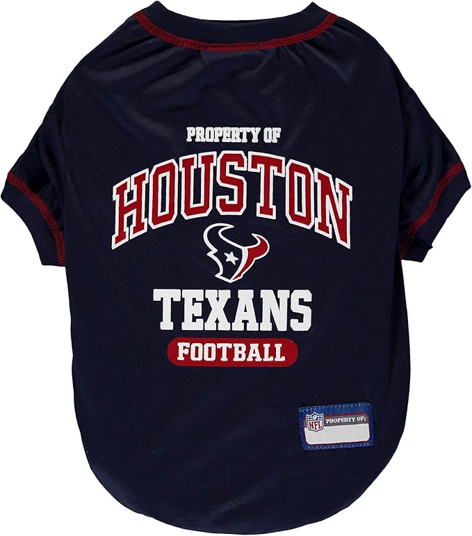 NFL Houston Texans Dog T-Shirt for Pets, Size X-Large. Officially Licensed Pet Shirt with Team Logo, Soft Stretchable Comfort Fit Apparel for Dogs & Cats