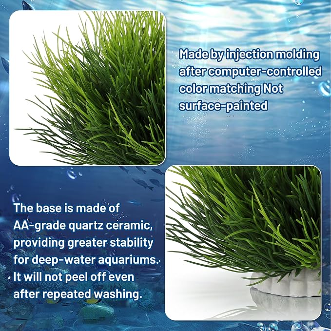 Abeillo 2pcs Artificial Aquarium Plants, Plastic Realistic Fish Tank Decor Plant Fake Natural Style Aquarium Decorations Plants Fish Tank Accessories