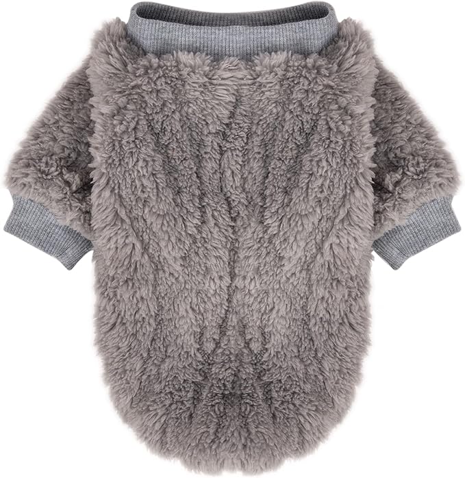 FabriCastle Dog Sweater, 3-Pack Dog & Cat Clothes, Ultra Soft and Warm Pet Jackets XXS XS for Small Dogs Boy, Winter Pet Apparel Costumes, Puppy Outfits (Blue,Grey,Doe, XX-Small)