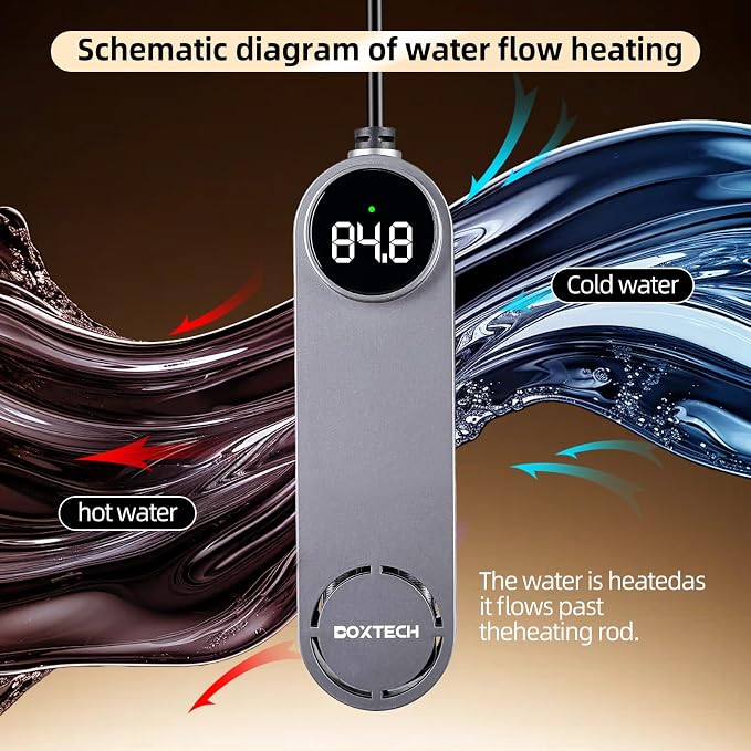 Submersible Aquarium Heater, Fish Tank Heater (10-50Gallon 200W) | Ceramic-Metal, with External Control and Digital Thermostat, Overheat Protection, Safe to Use, Adjustable Temperature