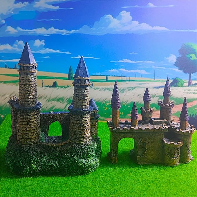 Aquarium Castles Statue Artificial Hideouts House Resin Aquarium Decorations Art Craft Terrarium Habitat Ornament