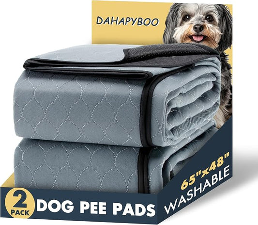 DAHAPYBOO Extra Large Washable Pee Pads for Dogs 65x48,2Pack | Reusable Puppy Pads for Dogs Non-Slip Waterproof Pet Training Pads for Crate, Playpen, Bed, Sofa,Whelping Box, Potty Training