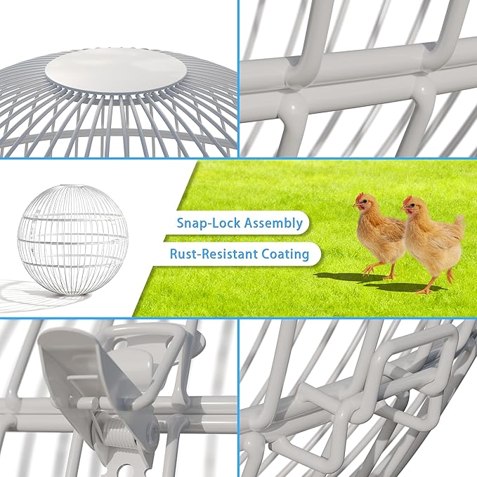 Rolling Small Animal Cage 11.8 inches, Metal Mesh Ball Cage for Hamsters Gerbils and Mice, Portable Indoor and Outdoor Exercise Cage for Supervised Play