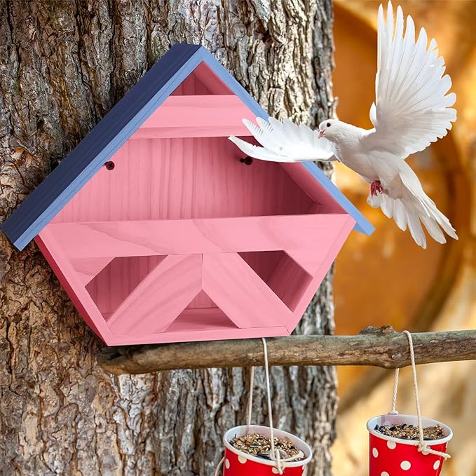 Weysat Cedar Dove Nesting Box Pigeon House Wooden Bird Nest Box for Mourning Dove Bird Pigeon Outside Nesting and Roosting Platform Birdhouse Outdoors Garden Decoration