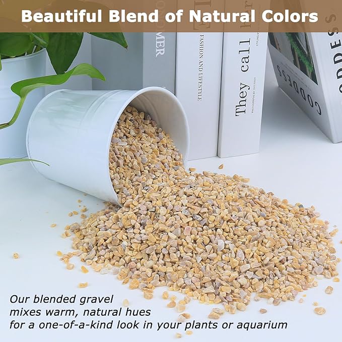 Mulctun 45Lb 1/5Inch Natural Pea Gravel for Landscaping,Decorative Aquarium Gravel,Terrarium Rocks for Fish Tank Stones for Vases Filling DIY Project Garden Indoor Outdoor