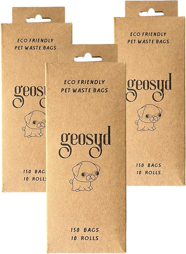 Eco-Friendly Dog Poop Bags, Cat Litter Bags, (150 Bags), Dog Poop Bags Rolls, Poop Bag Refill, Dog Waste Bags, 10 Rolls (Unscented)