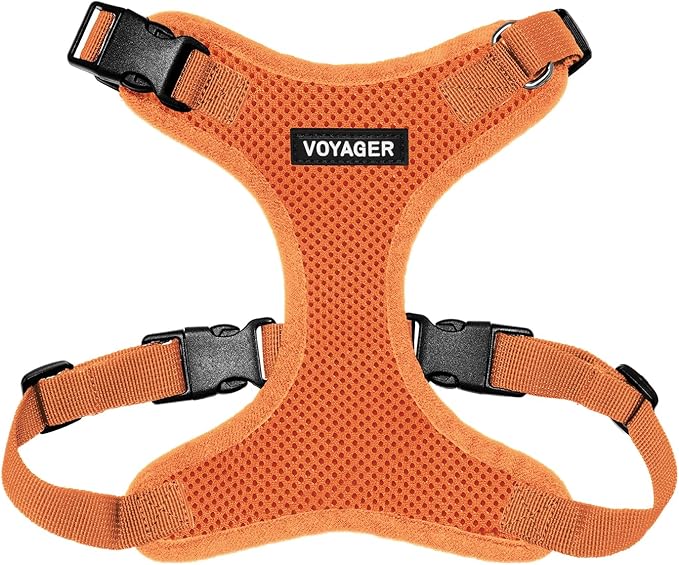 Voyager Step-in Pet Harness - All Weather Mesh, Adjustable Step in Harness for Cats and Dogs by Best Pet Supplies - Orange, XS