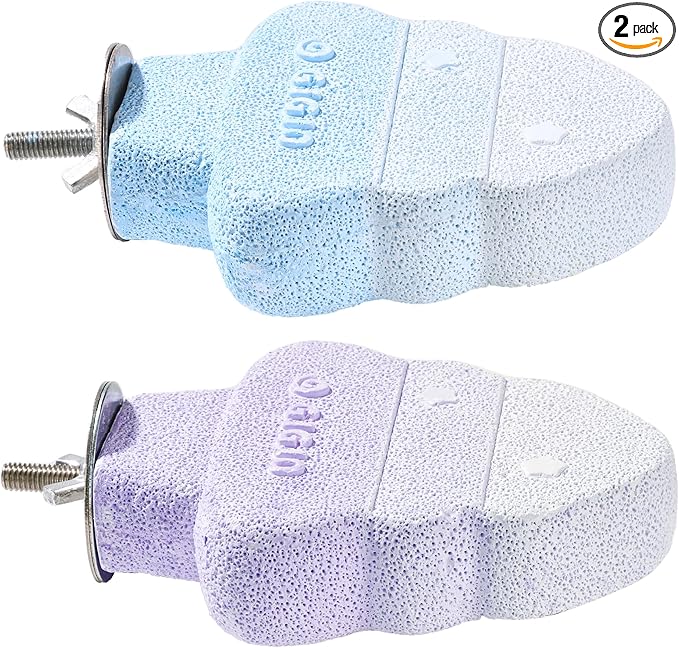 2 Pack Bird Beak Grinding Stone, Parrot Perch for Cage Volcanic Rock Mineral Bird Perch, Parrot Cage Accessories for Parakeets Budgies Cockatiels, Lovebirds Small to Medium Birds