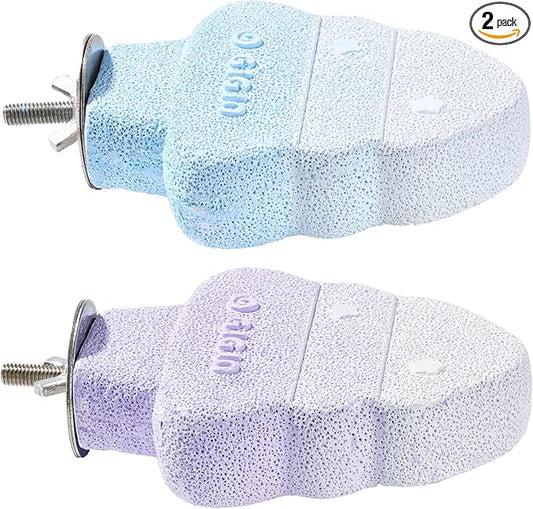 2 Pack Bird Beak Grinding Stone, Parrot Perch for Cage Volcanic Rock Mineral Bird Perch, Parrot Cage Accessories for Parakeets Budgies Cockatiels, Lovebirds Small to Medium Birds