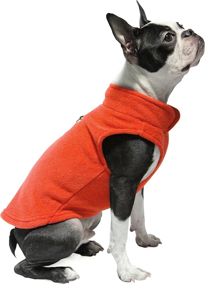 Gooby Fleece Vest Dog Sweater - Pumpkin, X-Large - Warm Pullover Fleece Dog Jacket with O-Ring Leash - Winter Small Dog Sweater Coat - Cold Weather Dog Clothes for Small Dogs Boy or Girl (Pack of 2)