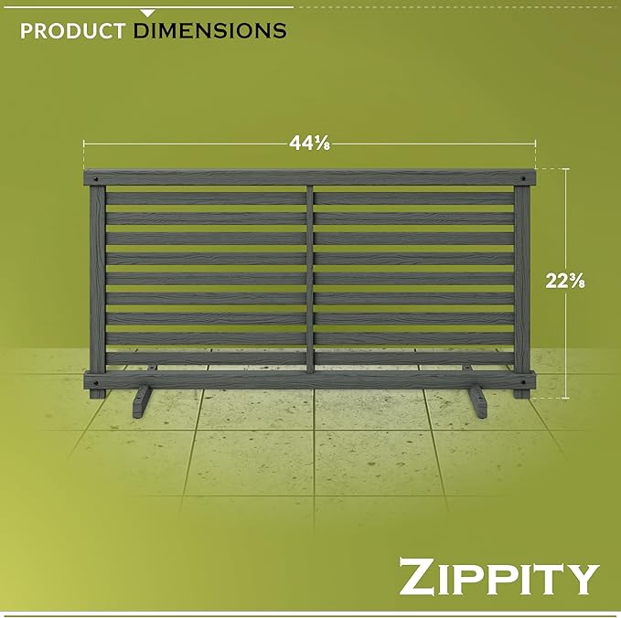 Zippity Portable Puppy Fence Kit - 22in H x 44in W (2 Panels), Charcoal Color, Freestanding Dog Playpen for Yard & Indoors, Vinyl Picket Outdoor Fence, ZP19073