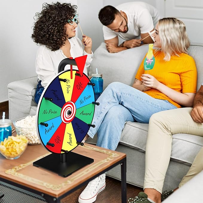 Facilife Spinning Wheel - 12 Inch Color Prize Wheel with Stand, Table Spinner for Trade Shows, Carnivals & Home Games