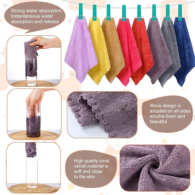Buryeah 8 Piece Multi Animal Cage Liners Fleece Bedding Mats Warm Towels for Hamsters Rabbits Ferrets Hedgehogs by Guinea Pig Blankets (Multicolor, 11.8 x 11.8 Inch)