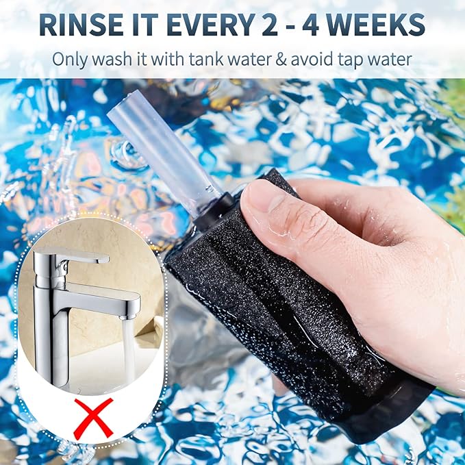 Pawfly Aquarium Bio Sponge Filter Small Fish Foam Filter with Airline Tubing Suction Cups Check Valve Connectors and Control Valve for Fish Tanks up to 20 Gallons