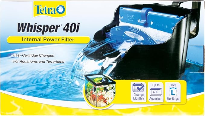 Tetra Whisper Internal Power Filter, Large Bio-Bag Filter Cartridges, 3-Stage Filtration, 20-40 gal (Pack of 12)