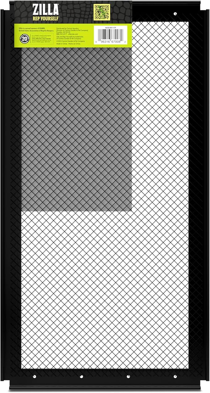 Zilla Fresh Air Screen Cover, Secure and Durable Metal Mesh Cover for Reptile Terrariums, 16 x 8 inches