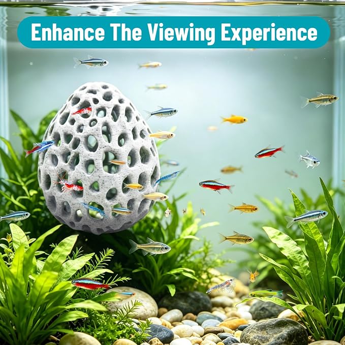 Obfuscate Shrimp Hides for Aquarium, Realistic Coral Rock Aquarium Decor | Shrimp Cave with Suction Cup, Non-Toxic PETG,Shrimp Tank Accessories,Fish Tank Hideout for Small Fish, Shrimp,Guppies, Betta