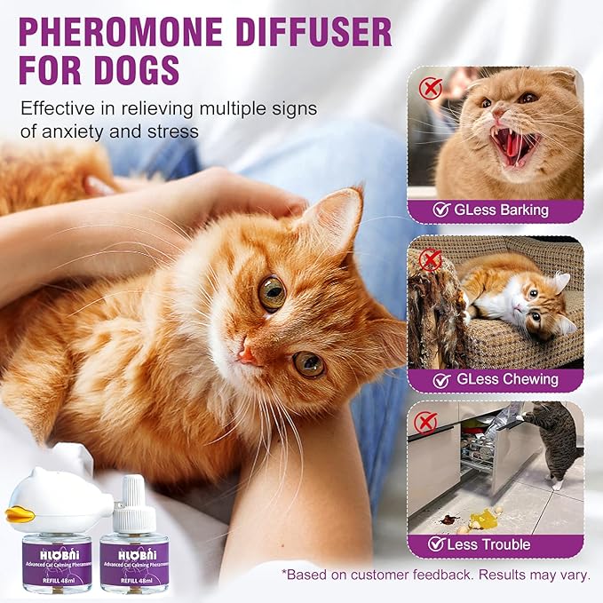 Cat Calming Diffuser – Dual Diffuser Kit with 2 x 30-Day Refills, Premium Cat Pheromones Calming Diffuser for Stress, Anxiety, Aggression & Pee Spraying Relief (Purple, 2 Count (Pack of 1))