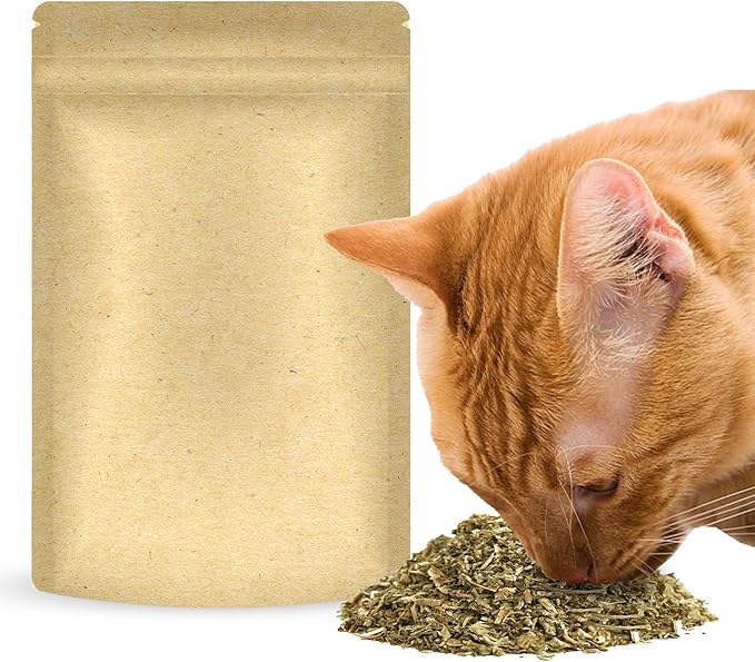 SunGrow Catnip for Cats, for Scratching Posts, Walls, or Pads, Designed for Refillable Plushies, Balls, and Bubble Solutions, Resealable Pouch, Pet-Attractive Soothing Scent,1.5 oz per Pack