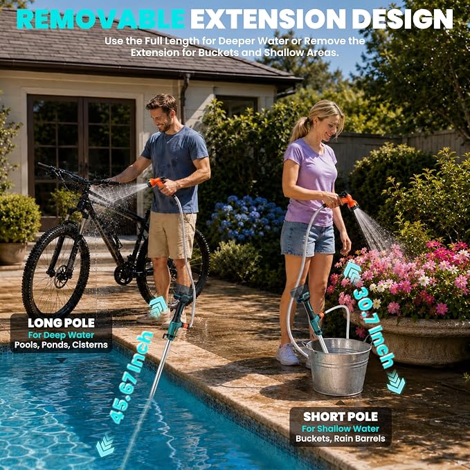 Cordless Stick Water Transfer Pump for Makita 18V Batteries (Tool Only) | 720 GPH Brushless Electric Submersible Pump, Portable Sump & Utility Pump for Pool, Garden, Pond, Boat & RV