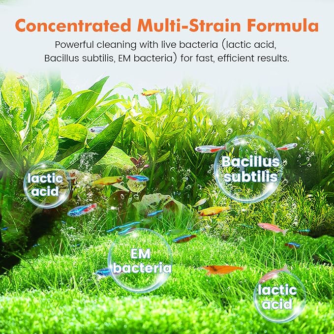 hygger Aquarium Water Bio-Clarifier, Reducing Fish Waste and Cleaning Organic Sludge, Natural Fish Tank Aquarium Leave-in Waste Management Solution for Freshwater and Saltwater Tanks, 500 ML