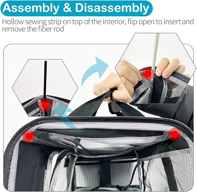 Wakytu Airline Approved Pet Carrier, Collapsible Cat Carrier, Expandable Dog Carrier, 900D High Density Oxford Cloth, Wear-Resisting, Anti Tearing, Safety Lock Zipper, Reflective Tape