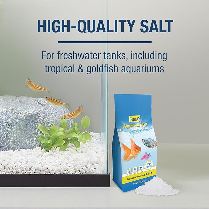 Tetra Aquarium Salt for Freshwater Fish Tanks, 16 Ounces, Salt for Tropical and Goldfish Aquariums Enhances The Health of Your Aquatic Pets