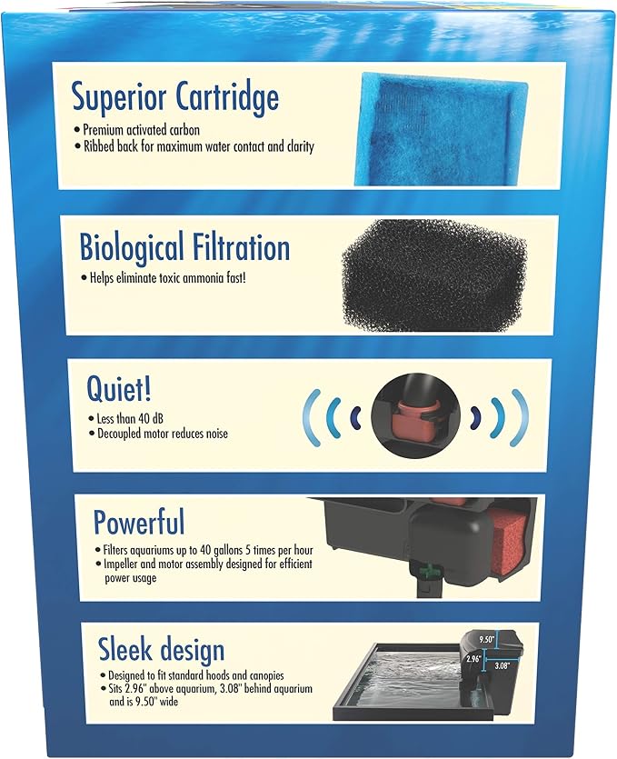 AQUA-TECH Ultra Quiet Power Filter, for Aquariums 20-40 Gallons (Pack of 4)