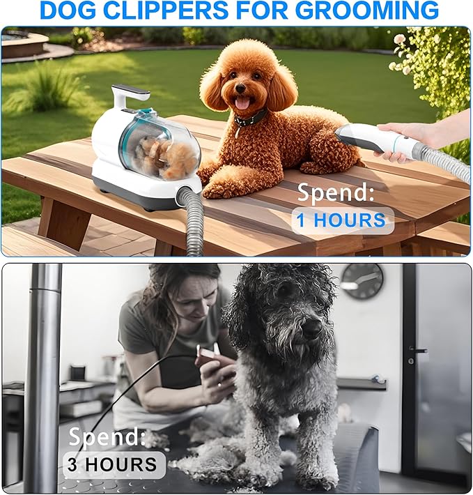 S7 High-Suction Dog Grooming Vacuum for Small & Medium Dogs, Compact Hair Collection System for Regular Trimming & Maintenance, Strong Suction, Low-Mess Indoor Grooming
