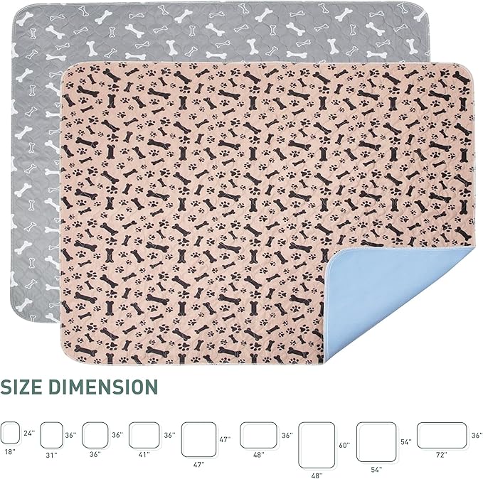 Eterish Reusable Washable Pee Pads for Dogs Large/Extra Large 31'' x 36'' 2 Pack, Absorbent Pet Puppy Dog Training Pads Non-Slip, Waterproof Whelping Potty Pads for Dogs Leak-Proof