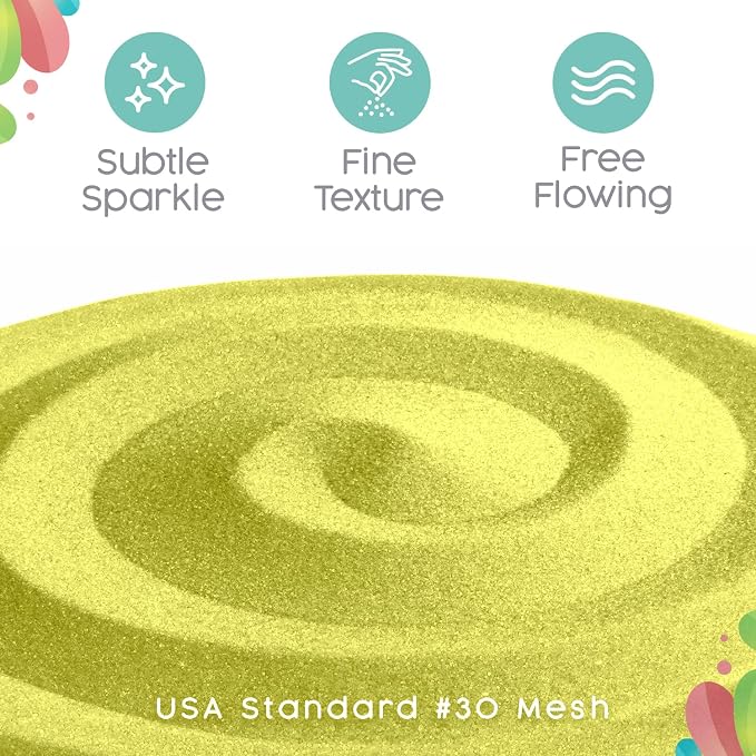 Sandsational Sparkle Yellow Chiffon Unity Sand, 1 LB (16 oz), Pastel Yellow Colored Sand for Weddings, Vase Filler, Home Décor, Crafts, Terrariums, and More