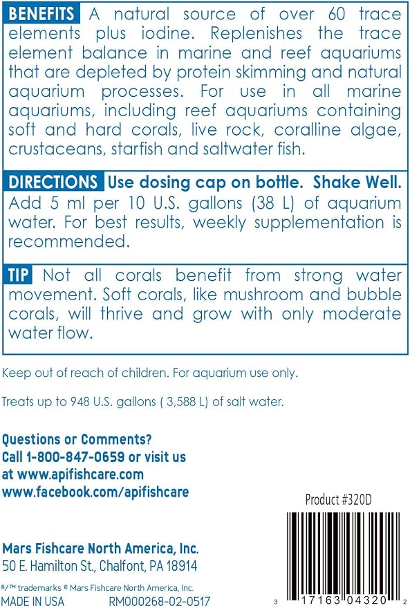 API MARINE COMPLETE TRACE Aquarium Water Conditioner 16-Ounce Bottle