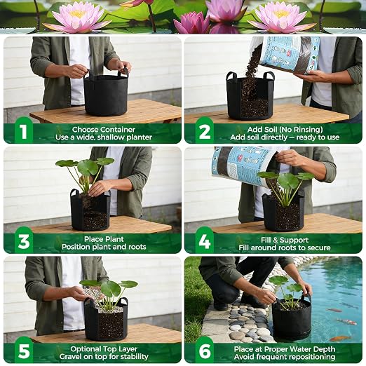 Aquatic Plant Soil for Water Lily & Lotus – Clay-Based, Nutrient-Rich | Pond Plant Growing Medium, Multi-Mineral Blend, Ideal for Small Ponds & Water Gardens, Safe for Fish & Aquatic Life 8LB