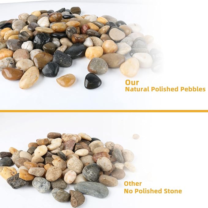 Pebbles for Plants 7 lb Natural River Rocks for Garden Outdoor Aquariums Gravel 1-1.5 Inches