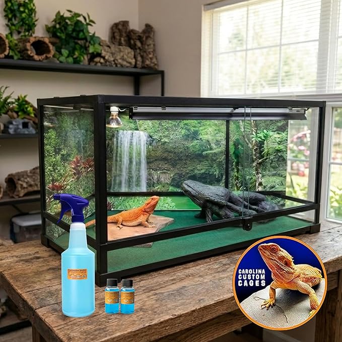 Chlorhexidine Solution 2% Spray Kit, Reptile Disinfectant Cleaning Solution, 32 oz Sprayer with Refills, Chlorhexidine Spray for Reptile Habitats