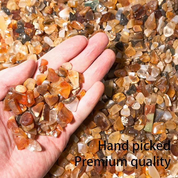 Carnelian Crystal Chips Bulk 2lbs, 2400+ Pieces, 5-8mm Natural Gemstones