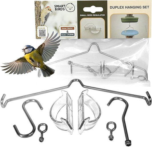 SWISSINNO Duplex Connector – Vertical Link for Hanging Bird Feeders – Space-Saving Garden Accessory in Durable Steainles Steel Compatible with Lucerne & Davos Smart Birds